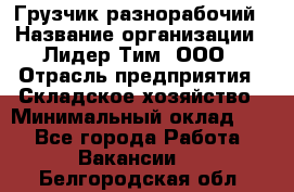 Грузчик-разнорабочий › Название организации ­ Лидер Тим, ООО › Отрасль предприятия ­ Складское хозяйство › Минимальный оклад ­ 1 - Все города Работа » Вакансии   . Белгородская обл.